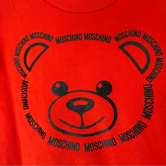 Moschino Kids Red Bear Sweatshirt Size 4 - Picture 4 of 6